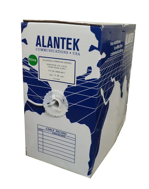Cáp mạng Cat 5e FTP - Alantek 305m/cuộn, vỏ màu ghi xám (301-10F08E-00GY)
