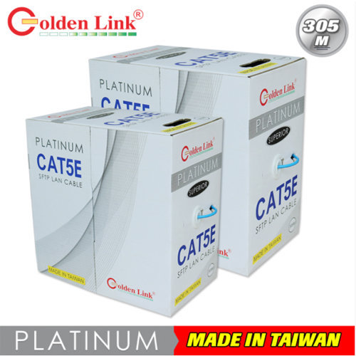 Cáp mạng Platinum Cat 5e SFTP - Golden Link 305m/cuộn, vỏ màu xanh dương (hết hàng)