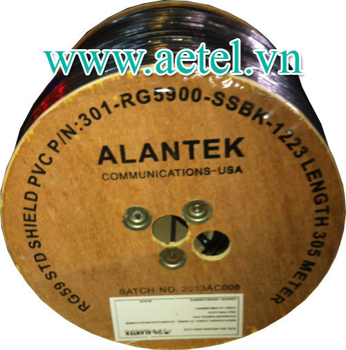 Cáp đồng trục RG59, có dầu - Alantek 305m/cuộn (301-RG590F-SSBK-1223)